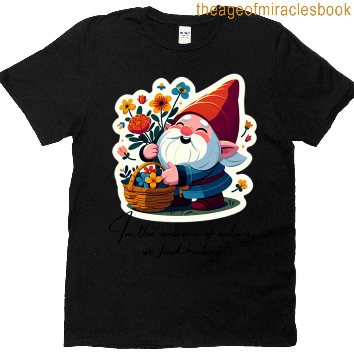 Garden Gnome With Flowers T-shirt