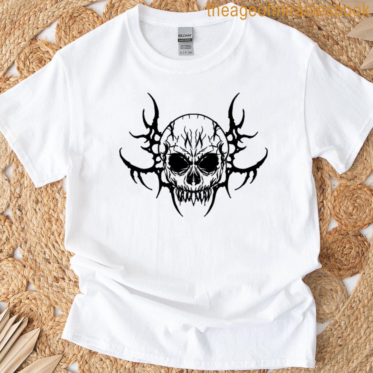 Goth Cybersigilism Metal Skull T-shirt