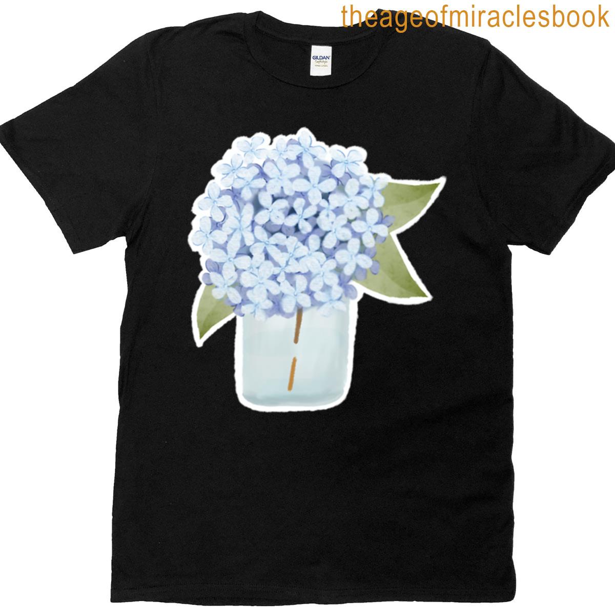 Hydrangea Watercolor Botanical Floral Art T-shirt