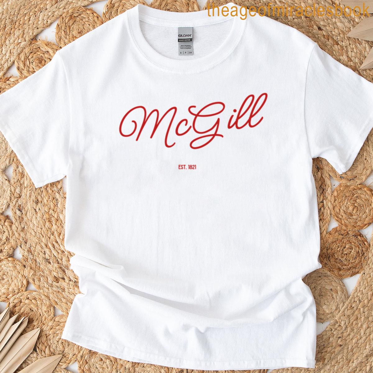 Mcgill Est 1821 Red Cursive T-shirt