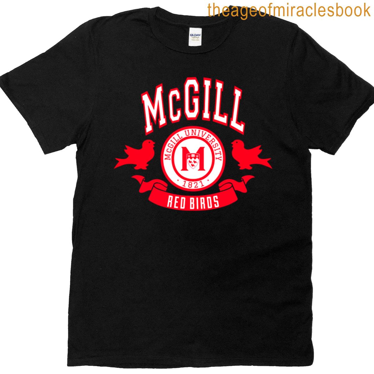 Mcgill Red Birds Design Seated Birds T-shirt
