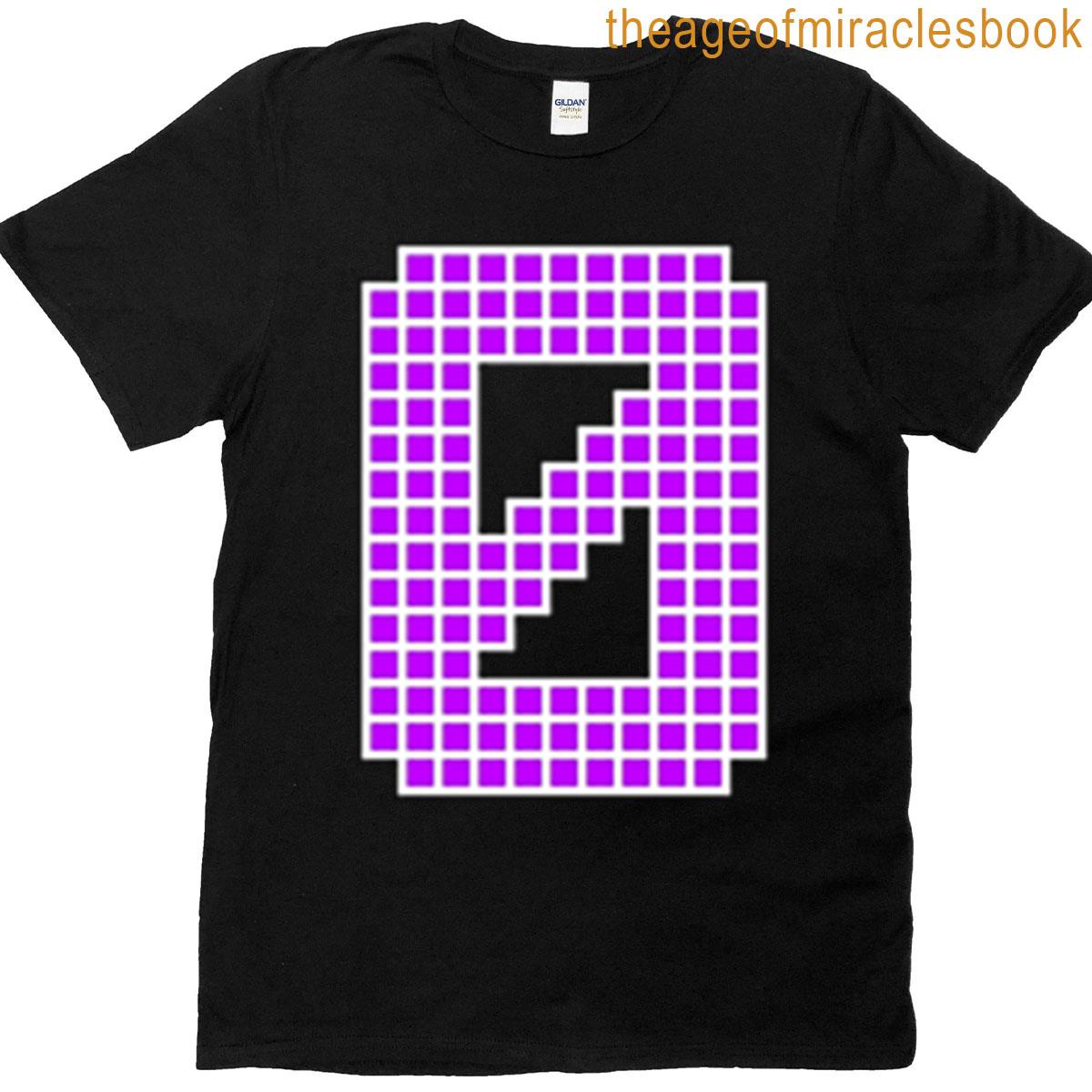 Number 0 – Purple Pixel Block Character T-shirt