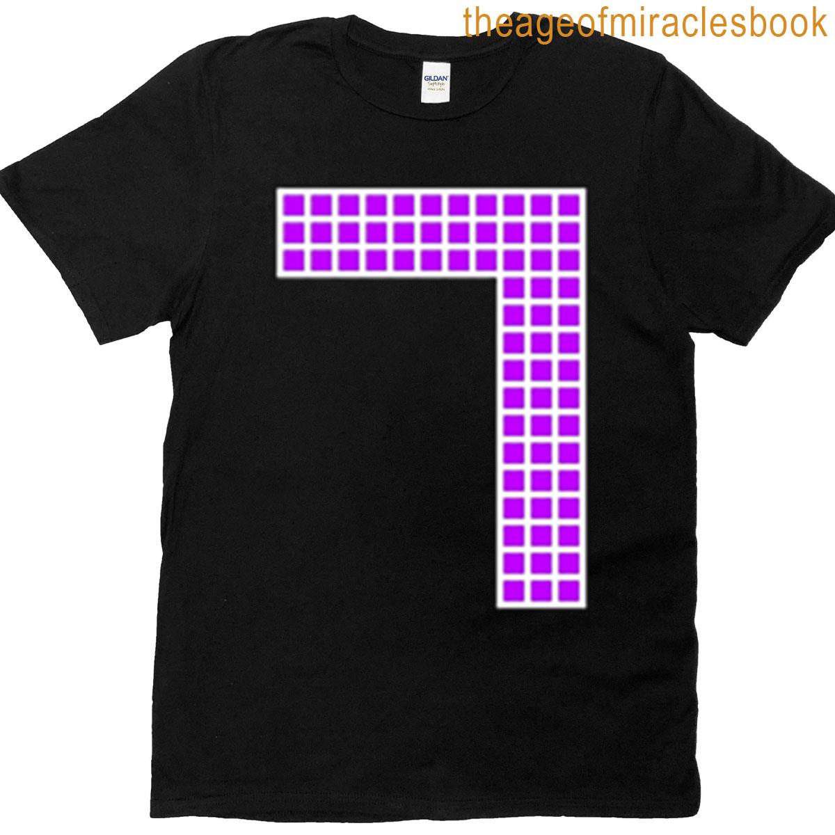 Number 7 – Purple Pixel Block Character T-shirt