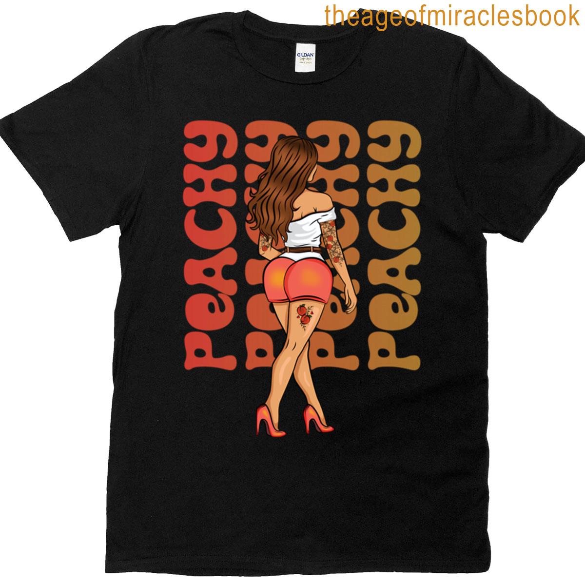 Peachy Tattoo Babe Retro Pin-up T-shirt