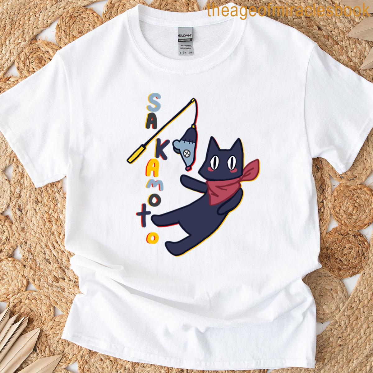Sakamoto Cat Illustration T-shirt