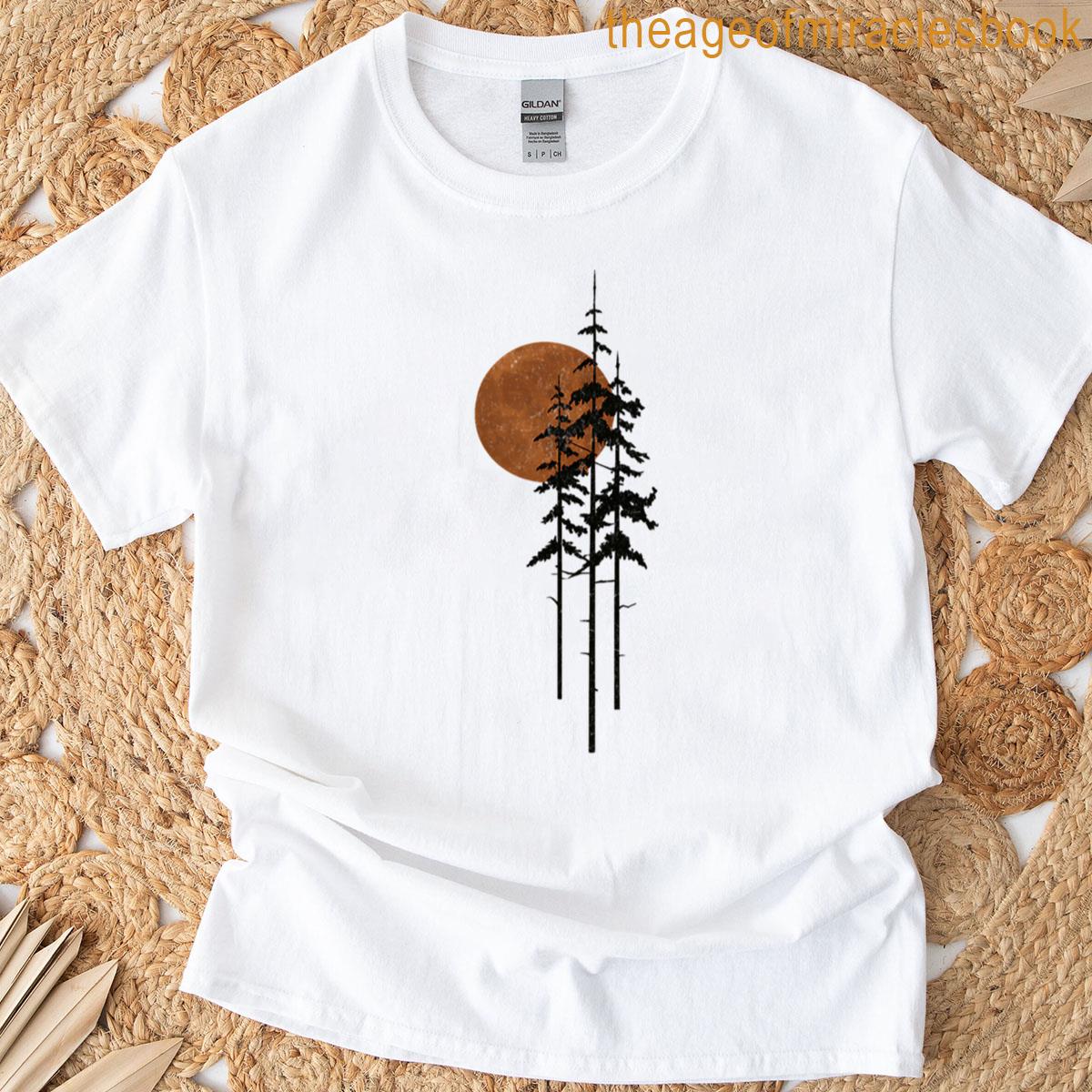 Sunrise Forest Nature Minimalist Camping T-shirt
