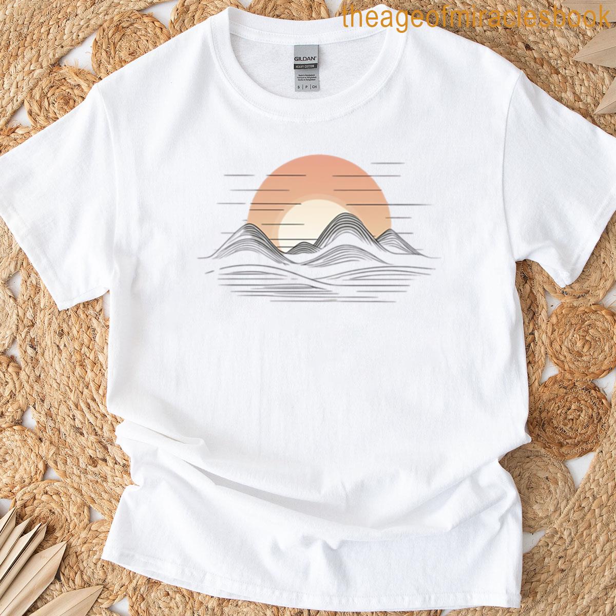 Sunset Hills Boho Minimal Line Art T-shirt