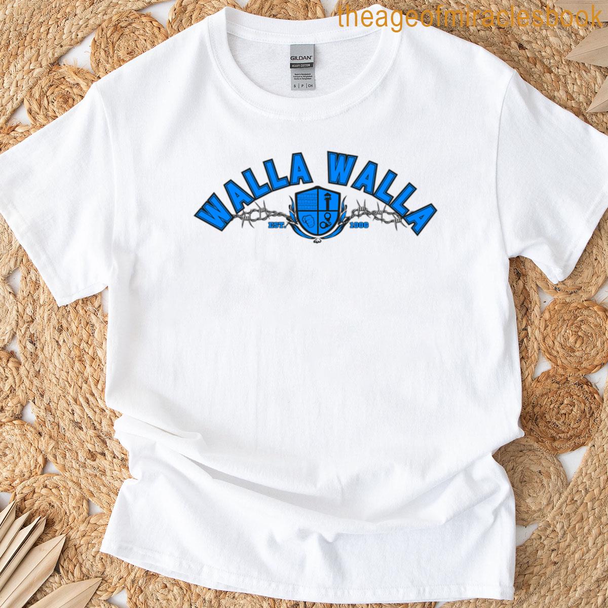 Walla Walla Prison University Blue Oversized T-shirt