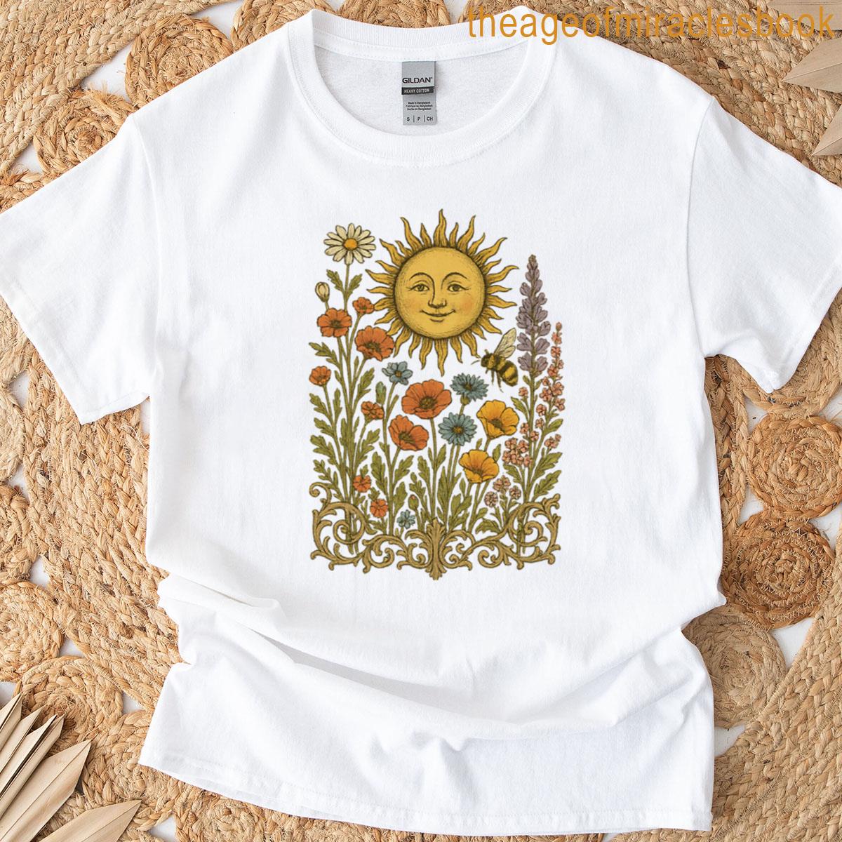 Boho Sun And Flowers T-shirt