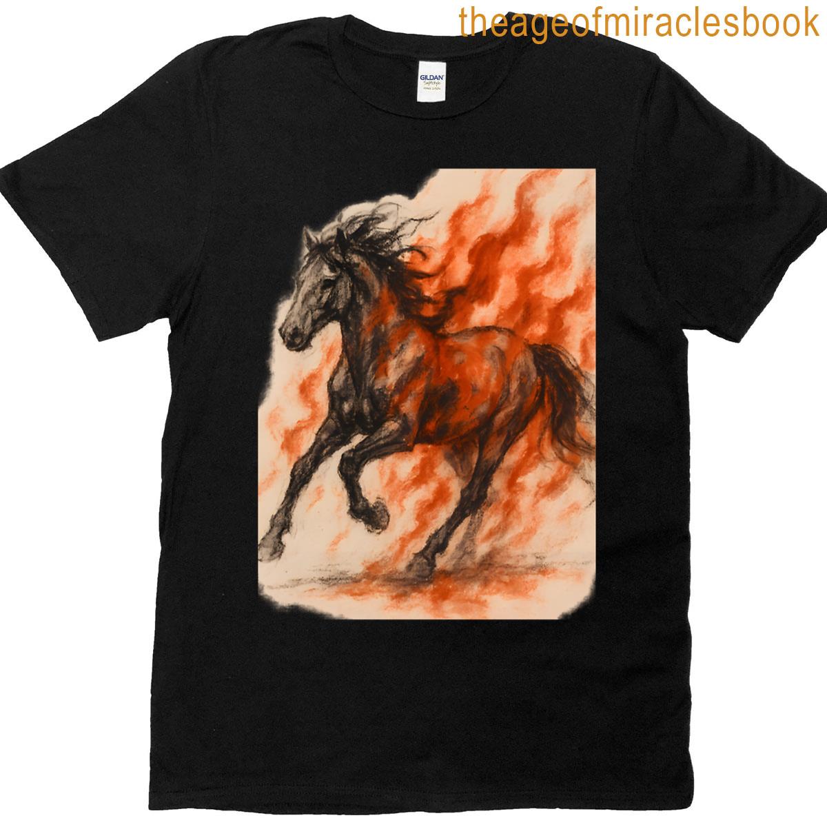 Cave Art Horse Painted By Firelight T-shirt
