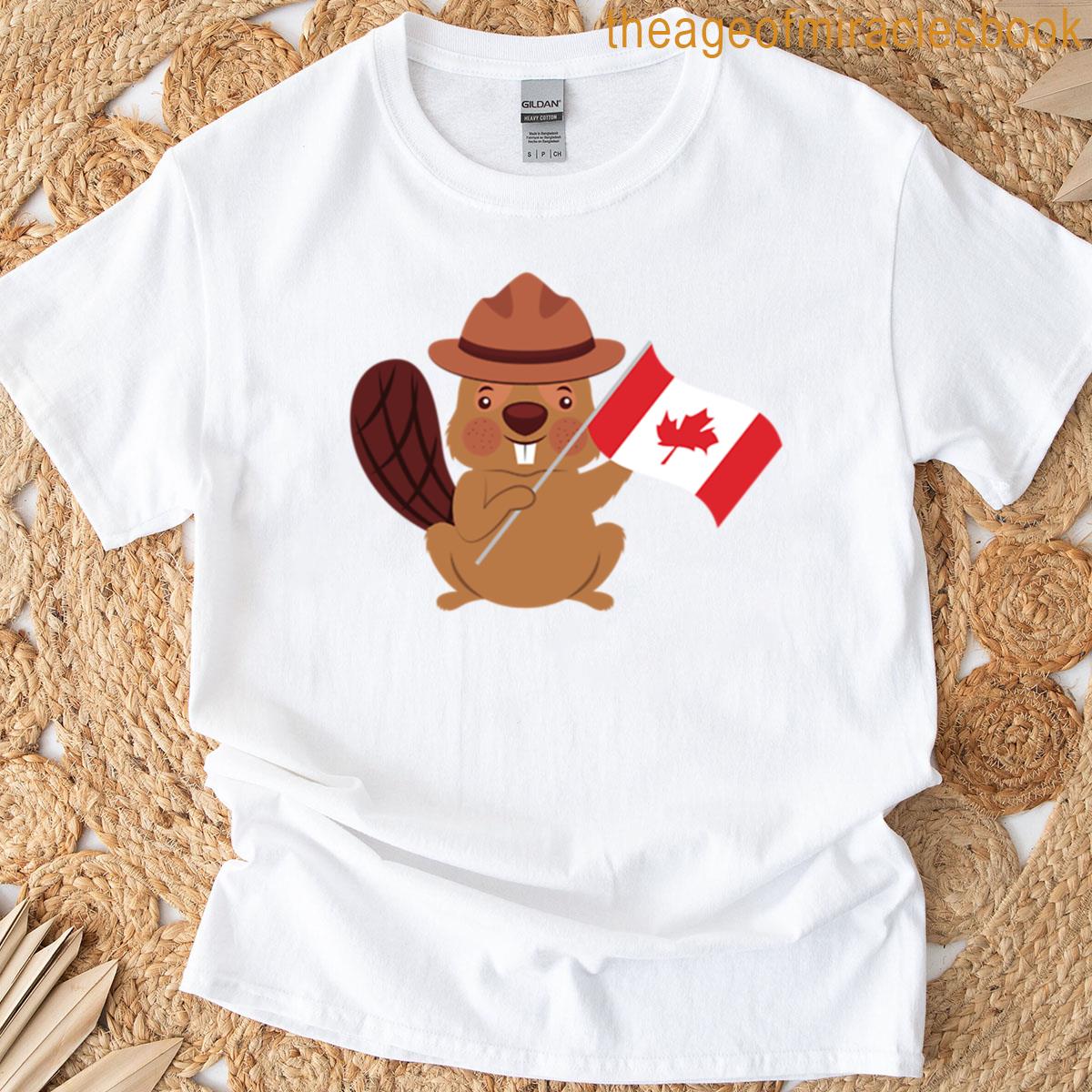 Cute Beaver With Canadian Flag T-shirt