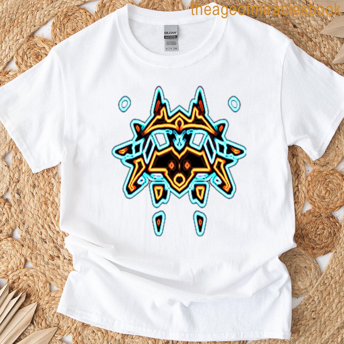 Cute Robot Head Abstract Neon T-shirt