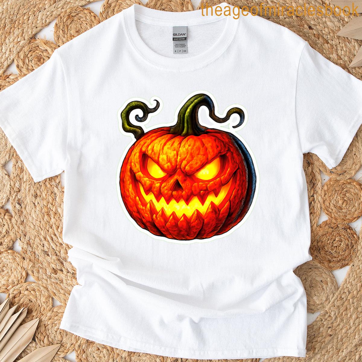 Evil Jack-o-lantern Spooky Pumpkin Art T-shirt