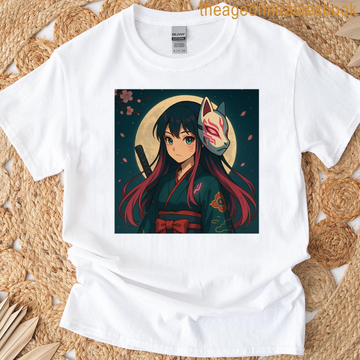 Fox Mask Maiden Under The Moonlight T-shirt
