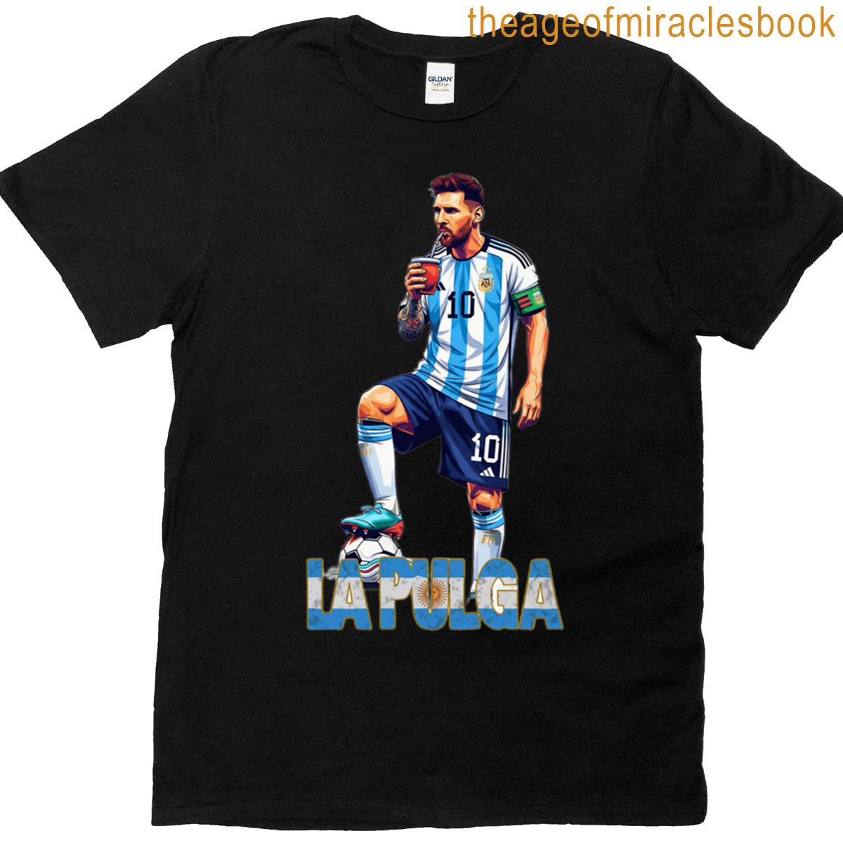 Messi The Flea Drinking Mate The Goat Unique Design T-shirt