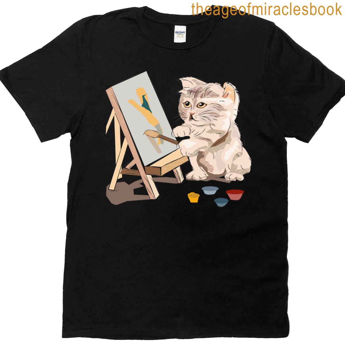 Cat Painting Illustration T-shirt
