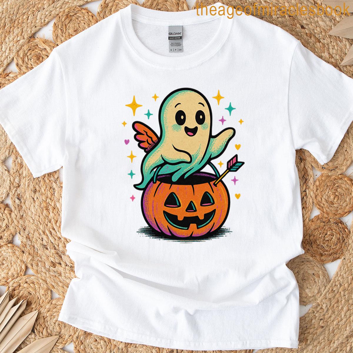 Cute Kawaii Ghost Pumpkin Halloween T-shirt