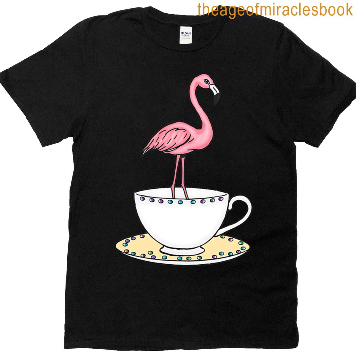 Flamingo In A Teacup T-shirt