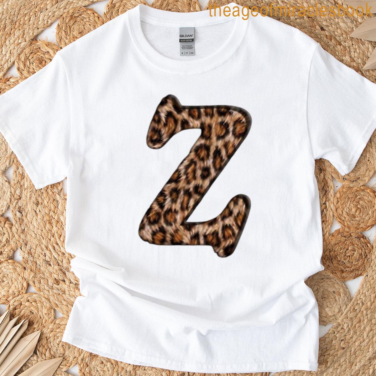 Leopard Print Letter Z T-shirt