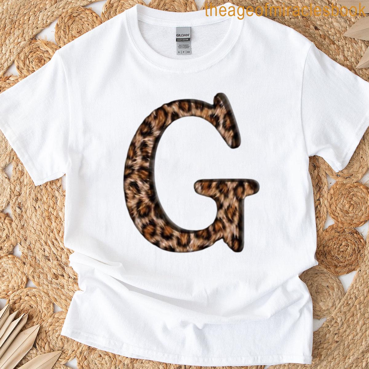 Letter G Leopard Print T-shirt
