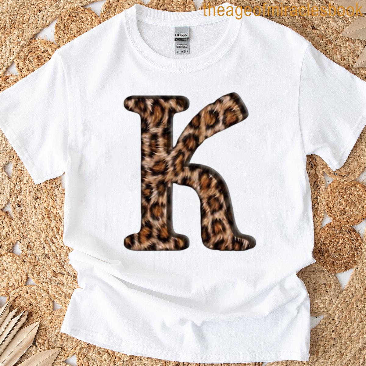 Letter K Leopard Print T-shirt