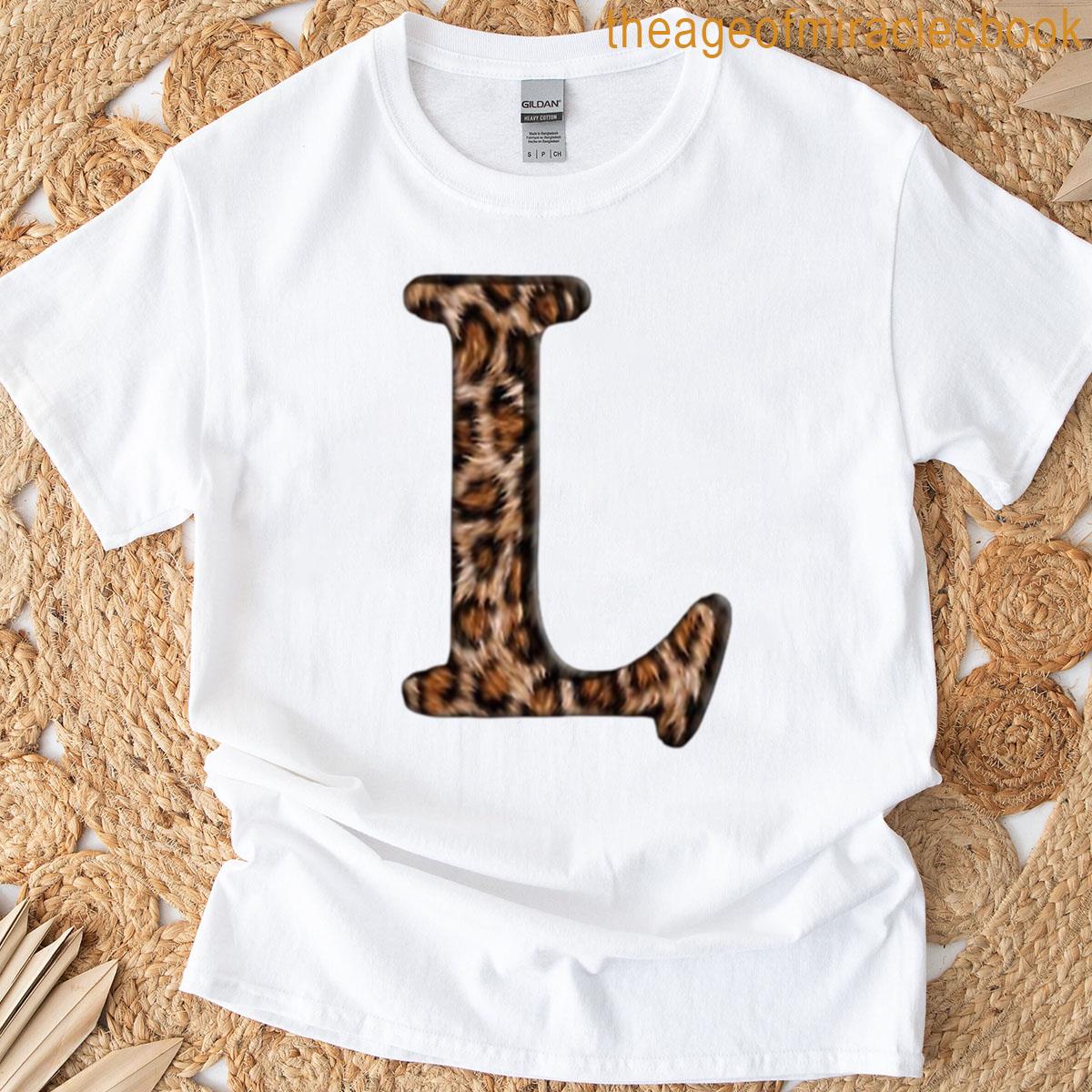Letter L Leopard Print T-shirt