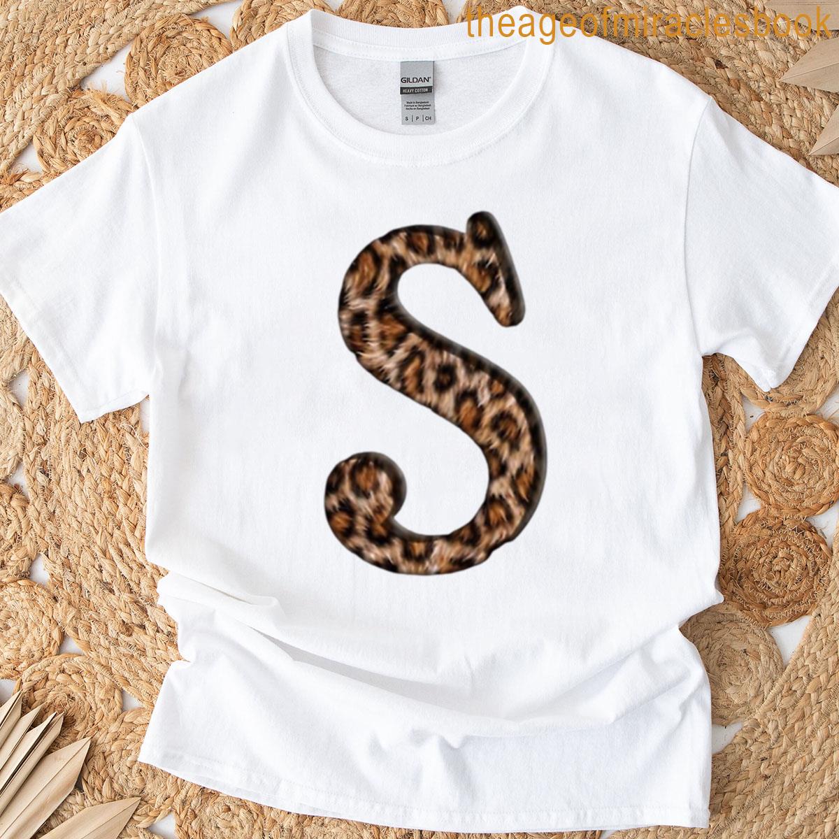 Letter S Leopard Print T-shirt
