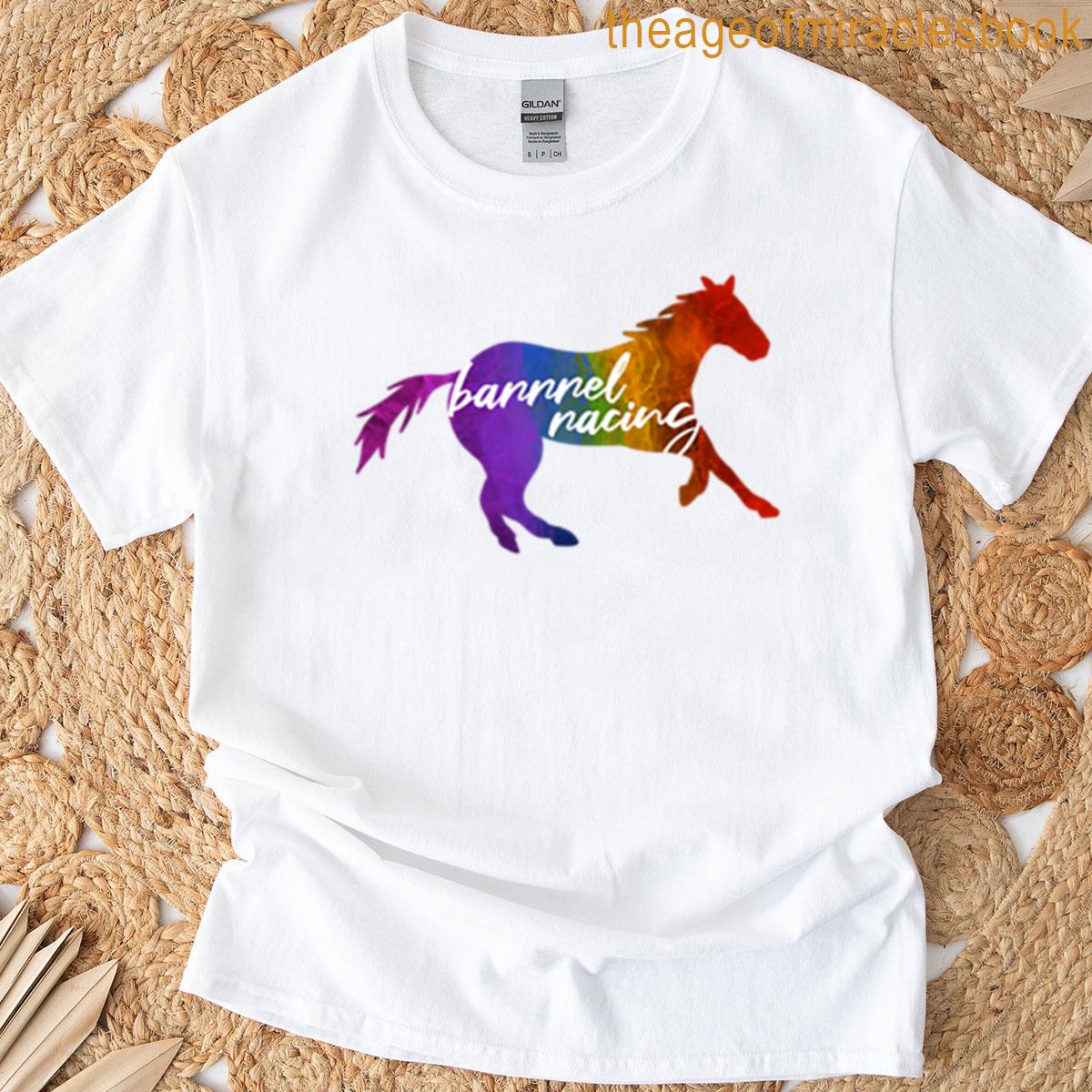 Rainbow Barrel Racing Horse T-shirt