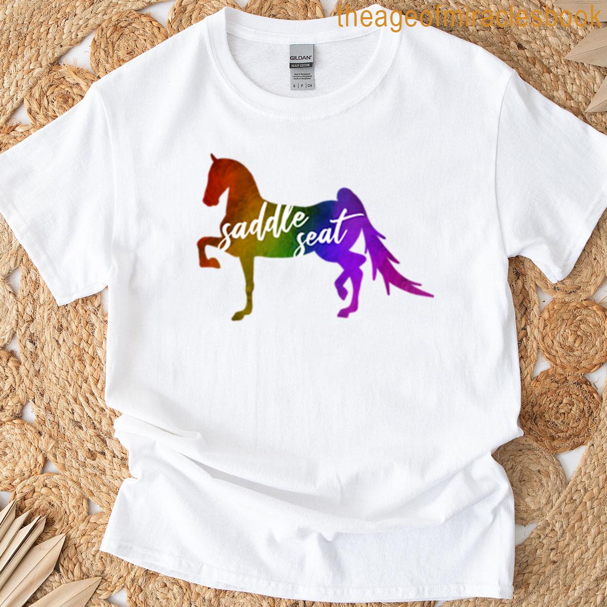 Rainbow Saddle Seat Horse T-shirt