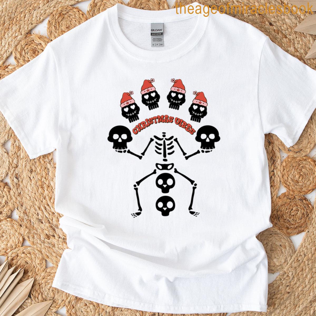 Spooky Skeleton Christmas Vibes T-shirt