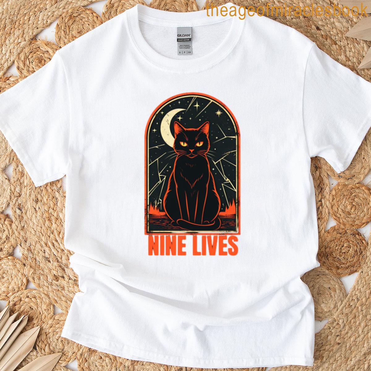 Black Cat With Nine Lives T-shirt
