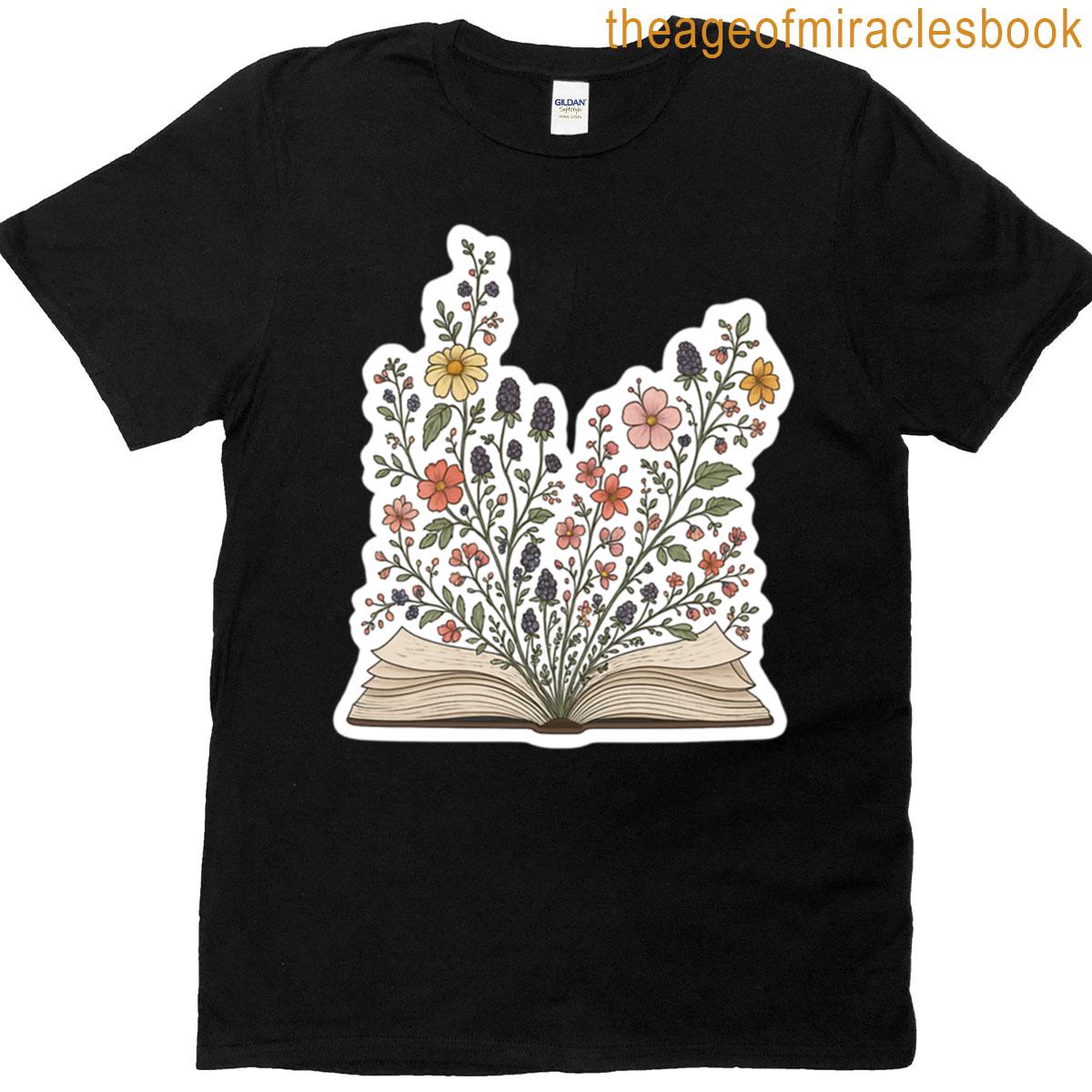 Botanical Magic Book Blooming Knowledge Sticker T-shirt