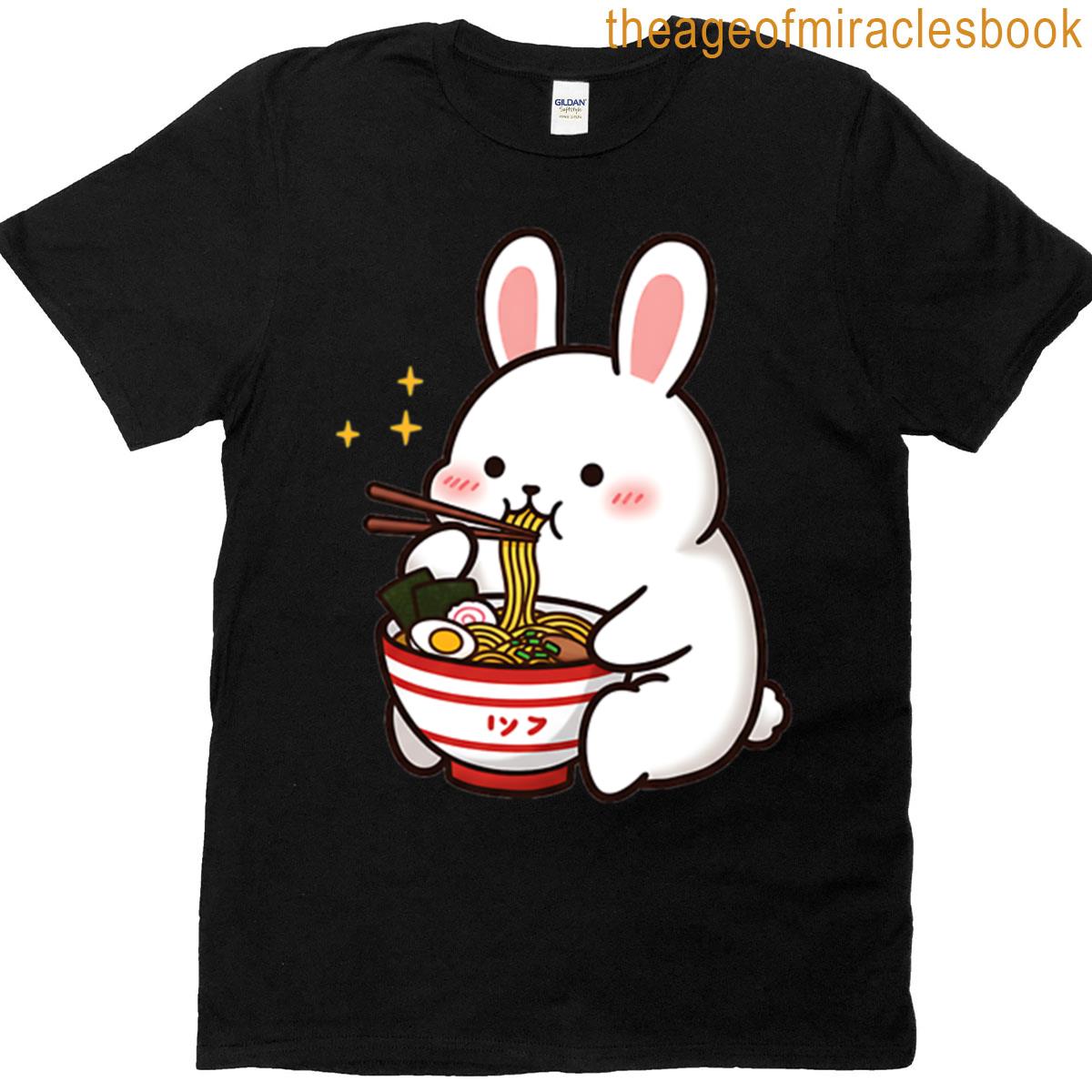 Chubby Bunny Eating Ramen T-shirt