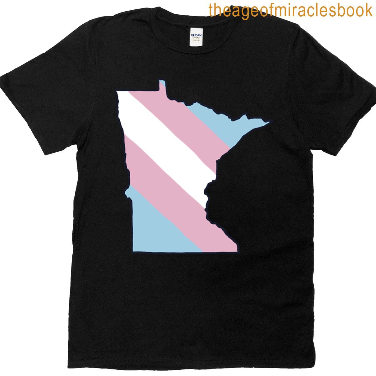 Minnesota Trans Flag State-shaped T-shirt