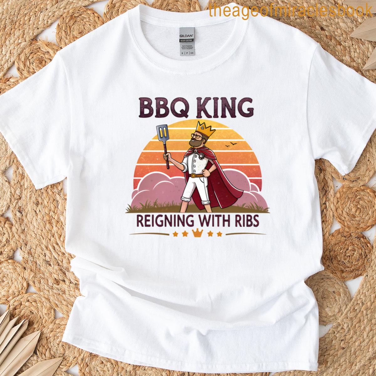 Retro Bbq King Reigning With Ribs T-shirt