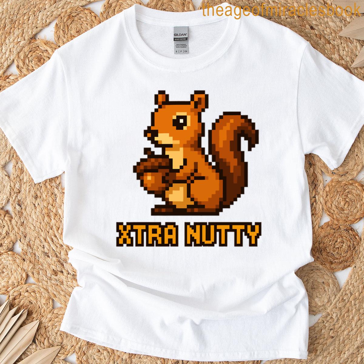 Xtra Nutty Xerus Pixel Squirrel Design T-shirt