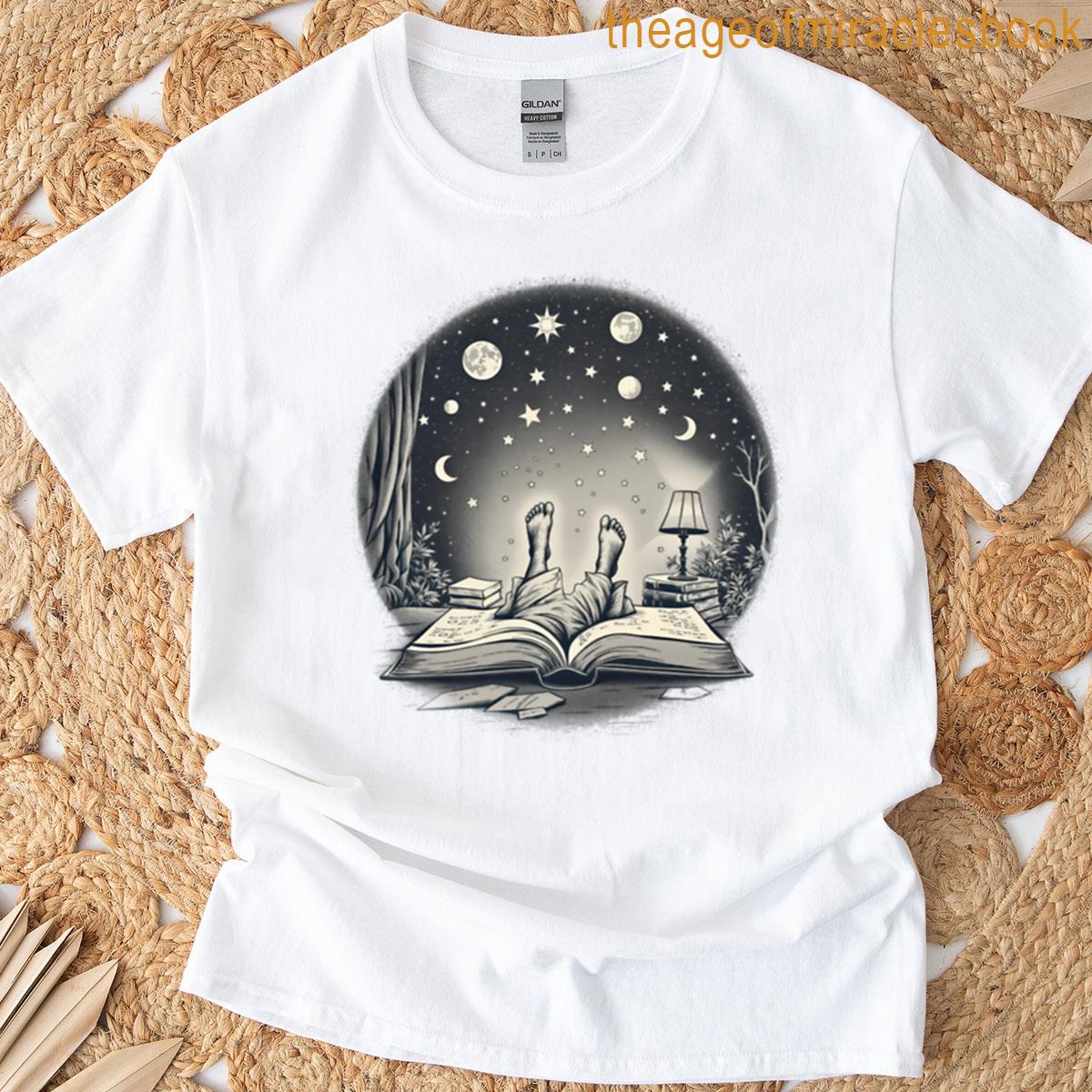 Starry Escape Reading Under Moonlight T-shirt
