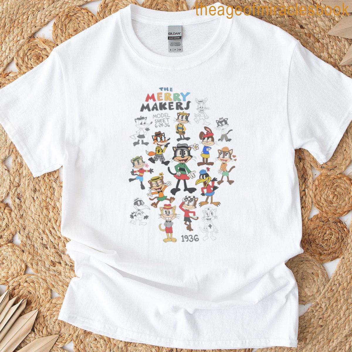 The Merry Makers Model Sheet T-shirt
