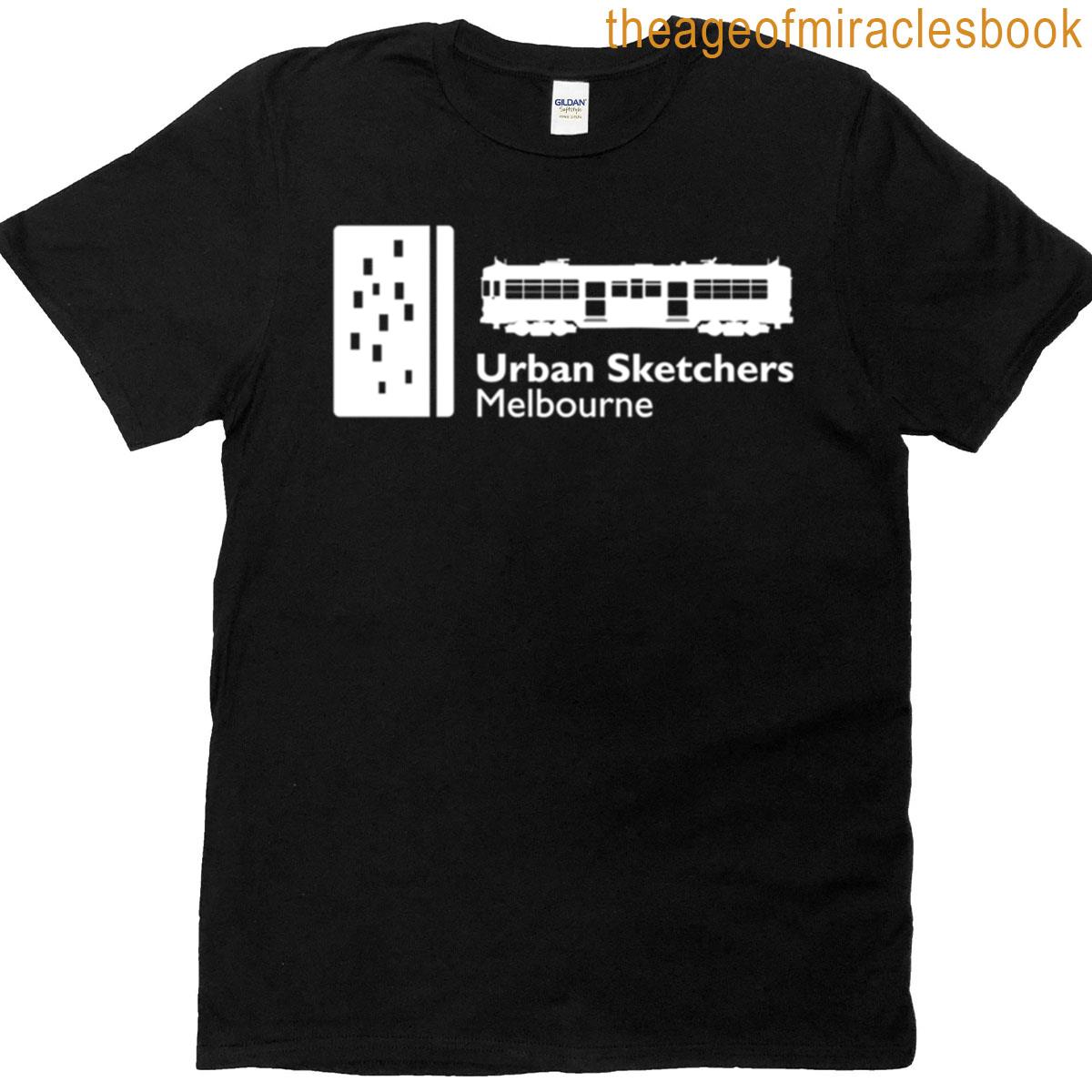 Usk Melbourne – Large White Logo On Front T-shirt