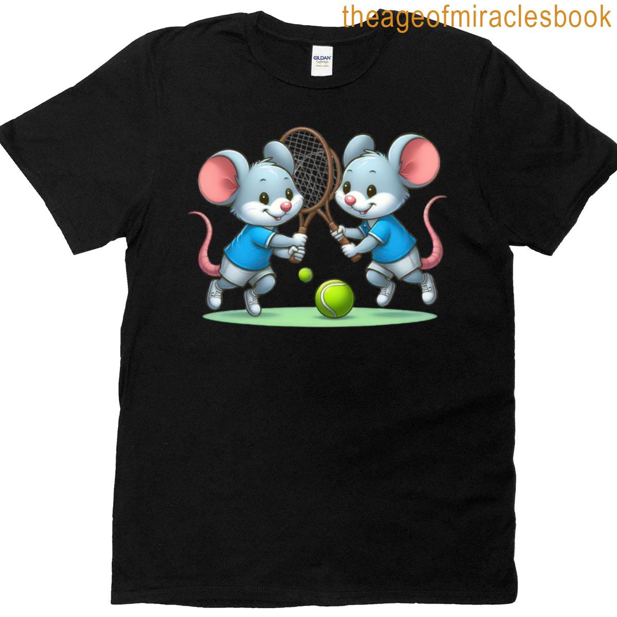 Cute Mice Playing Tennis T-shirt