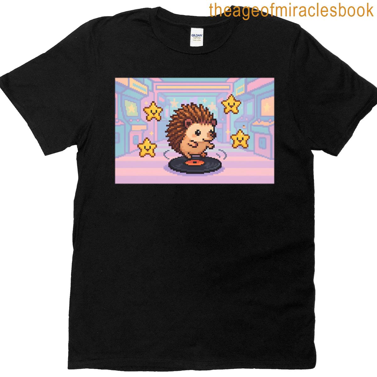 Dancing Hedgehog In Arcade Dreamscape T-shirt