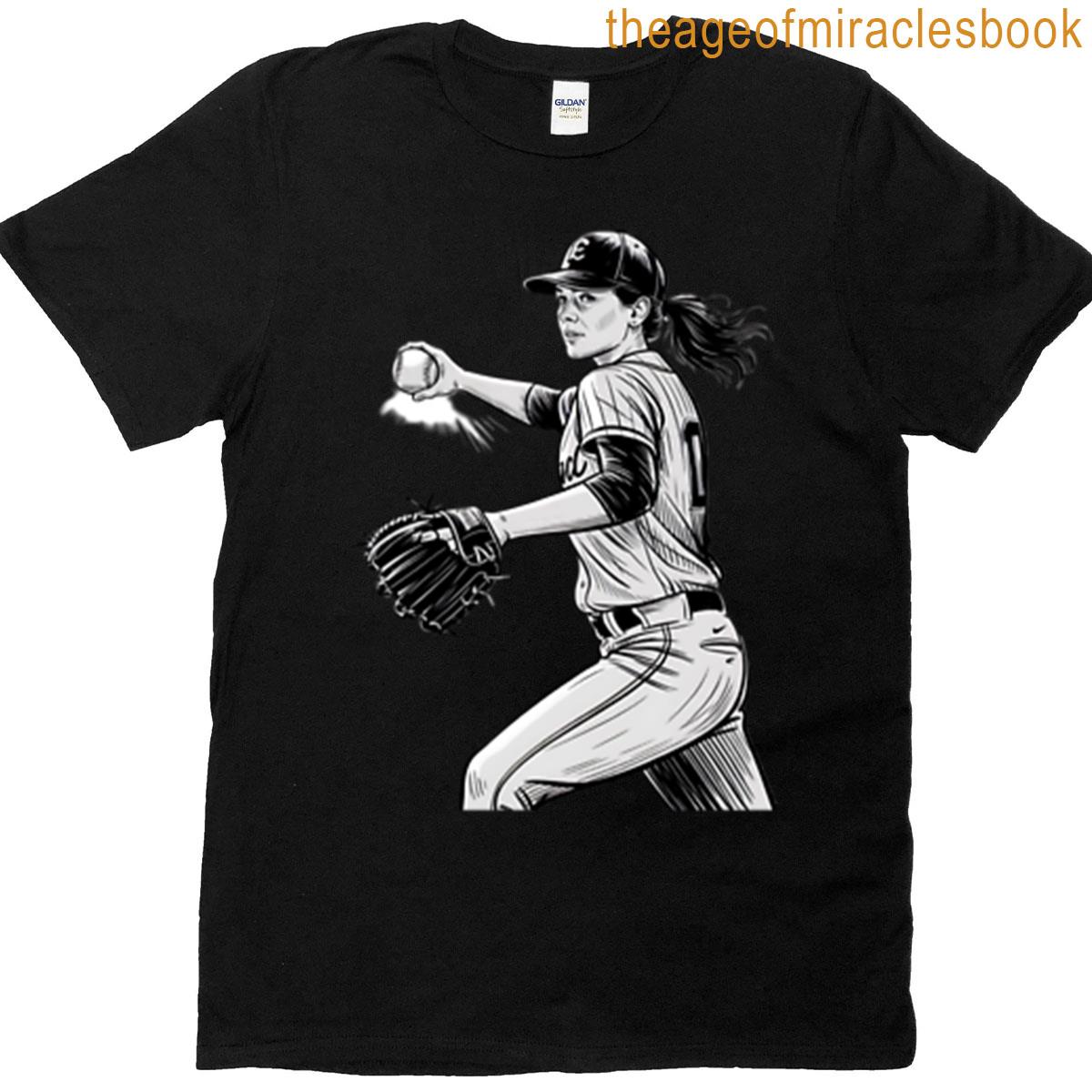 Dynamic Female Baseball Pitcher T-shirt
