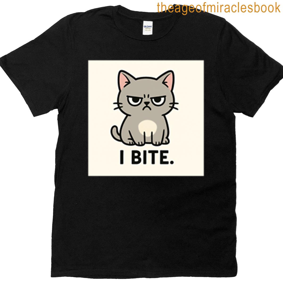 I Bite Angry Cat Energy T-shirt