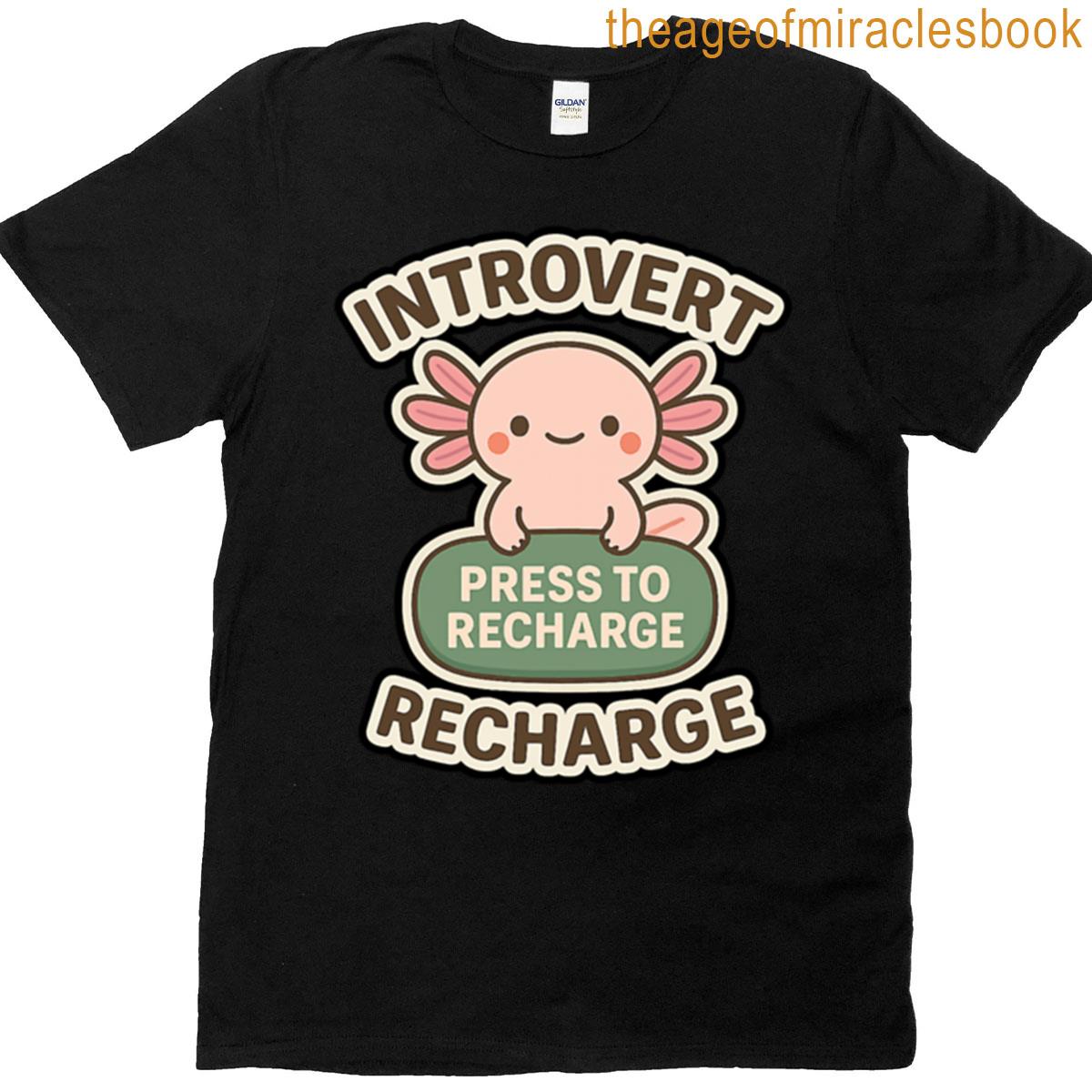Introverted Axolotl Socializing Loading Sticker T-shirt