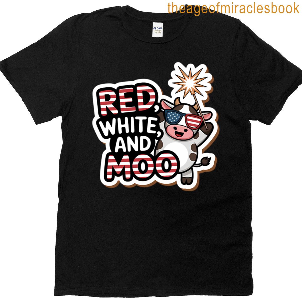 Red White And Moo Fireworks T-shirt