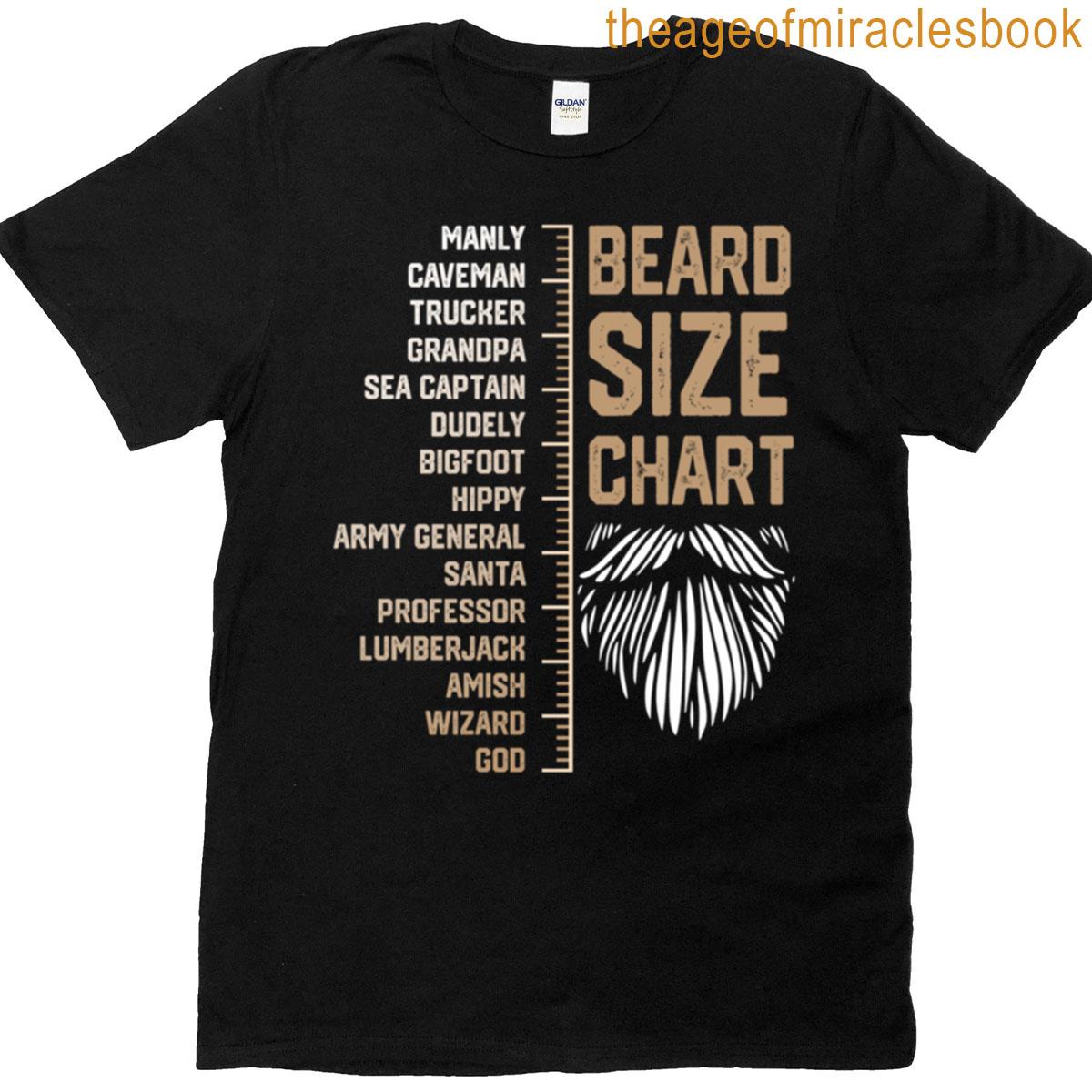 Beard Size Chart Funny Bear Growing Gift Oversized T-shirt