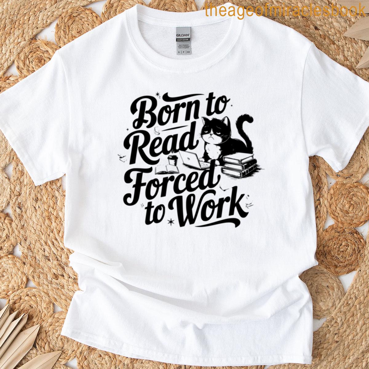 Forced To Work Funny Bookworm Quote Boxy T-shirt