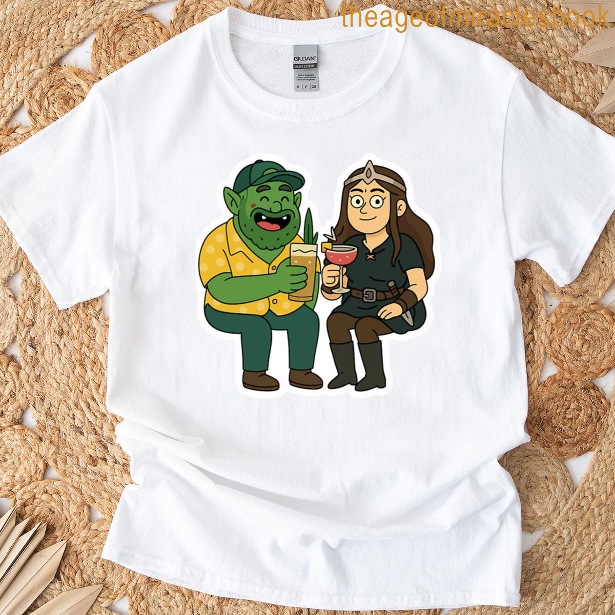 Orc And Princess Having A Cocktail T-shirt