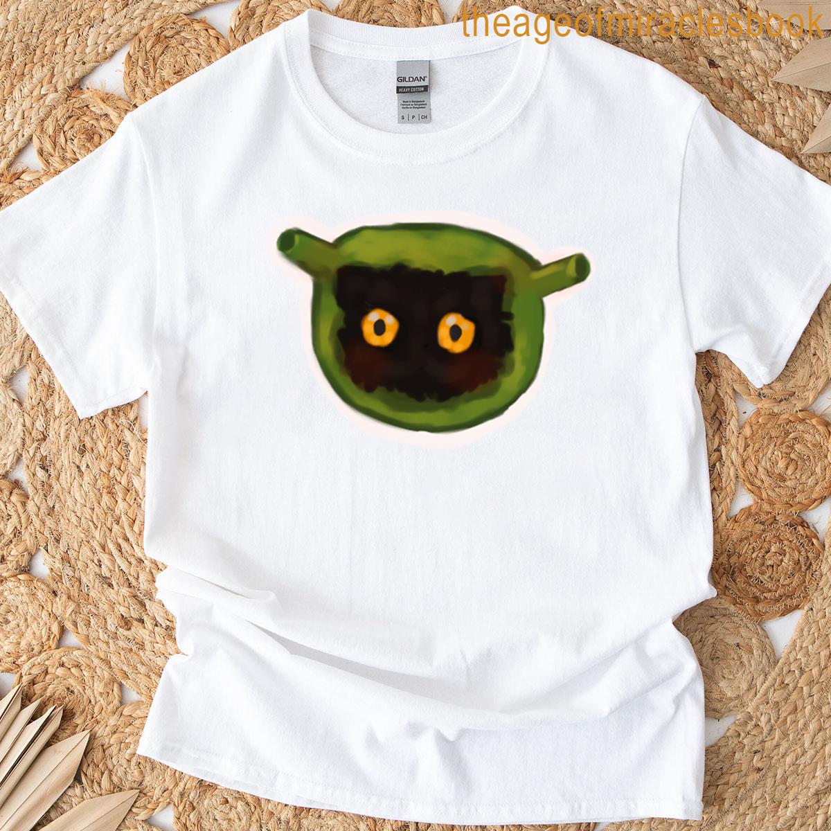 Cat With Shrek Hat T-shirt