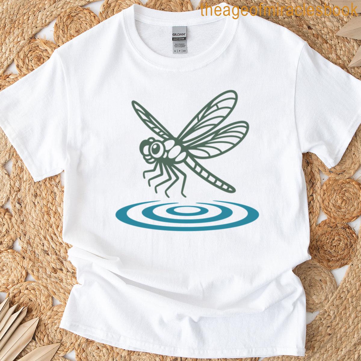 Dragonfly Over Water Nature Design T-shirt